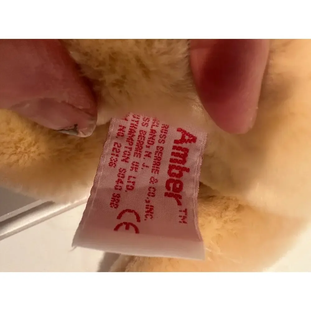 Russ Berrie Amber Golden Labrador Retriever Plush Red Bow 11